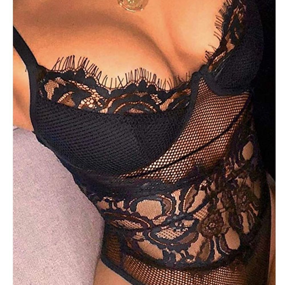 Black lace bodysuit